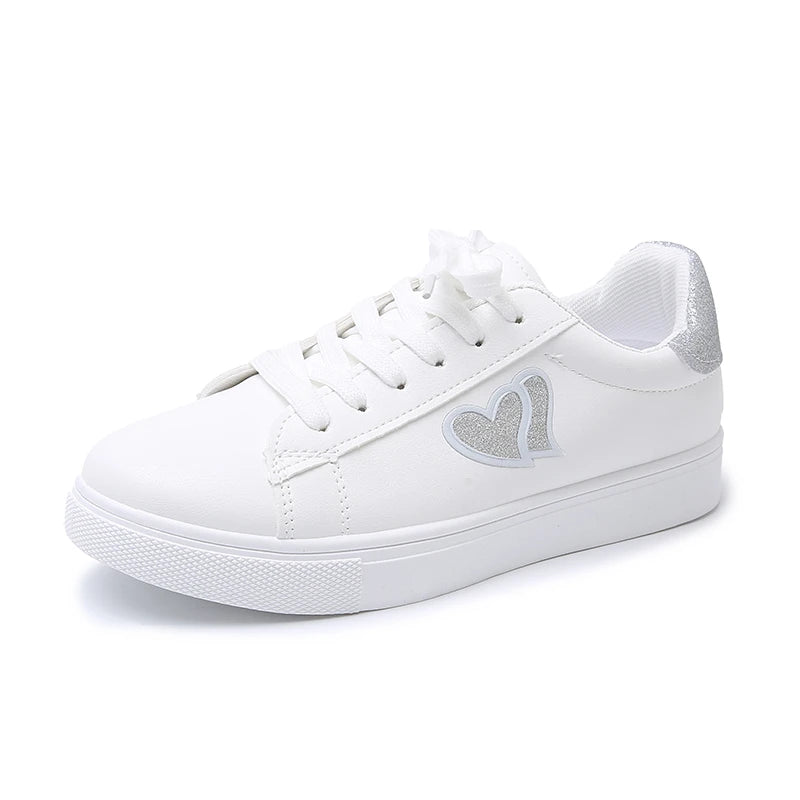 Shoes Female 2025 Brand PU Women's Vulcanize Shoes Hot Sale Women Sneakers Low Heel Lace Up Outdoor Walking Ladies Casual Shoes