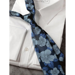Patterned Tie Casual High-end Hand-knotted Korean Style Suit Shirt for Men and Women Embroidered Floral Black Blue