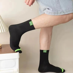 20Pairs Fashionable Versatile Men Mid Length Socks With Trendy Letters Comfortable Soft Lightweight Breathable Casual Socks