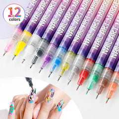 Nail art markers Customised specialised needle tube nail art pens Hand-drawn Outline Pen Acrylic paint pen set Acrylic paintbrus