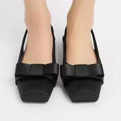 Flats Women Slippers Bow Fashion Square Toe Shoes Summer Woman Sandals Designer 2025 Travel Beach Shoes Dress Femme Flip Flops
