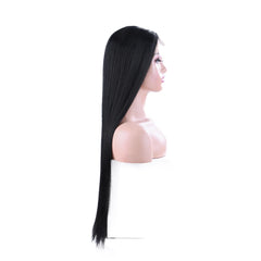 Synthetic Bone Straight Hair Wig Lace Scalp Part Wig Long Straight Synthetic Wigs Heat Resistant Brown Blonde Hair Wig for Women