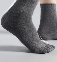 Socks with Fingers Men Fashion Sweat-absorbing Men's Breathable Sweat Toe Socks Comfortable Cotton Elastic Sports Business Socks