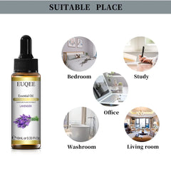 EUQEE Pure Essential Oil Lemon Eucalyptus Neroli Lavender Vanilla Sandalwood 10ml Aroma Oils with Dropper For Diffuser Humidifie