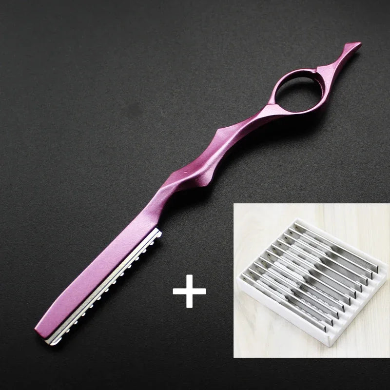 Hair Razors Shavel Cut Hair Cutting Fine Thinning Trimming Alloy Shaving Knife Barber Hairdresser Tools Salon Professional