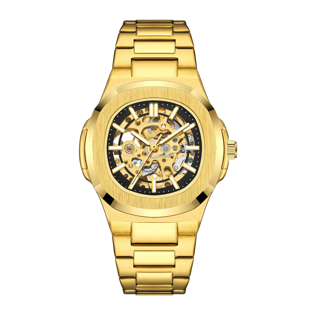 Men's Watches Luxury Automatic Watch For Men Mechanical Wristwatch Skeleton Stainless Steel Sapphire glass Male Clock