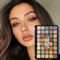 40-Color Eyeshadow Palette-Matte,Shimmer & Satin Finishes in Earthy Browns,Nudes & Multicolor Tones for Stunning Eye Makeup Look