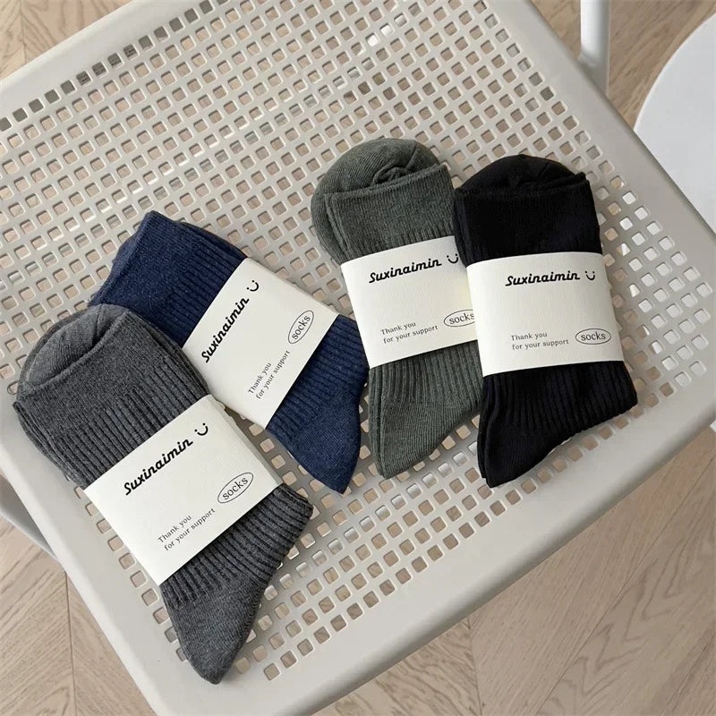 Mens Casual Cotton Socks Breathable Long Business Socks