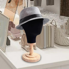 Wig Head Stand with Detachable Wood Stand Portable Versatile Mannequin Head for Barbershop Salon Shopping Mall Home Personal Use