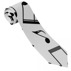 Music Note Tie Black And White Business Neck Ties Retro Casual Neck Tie For Men Graphic Collar Tie Necktie Gift