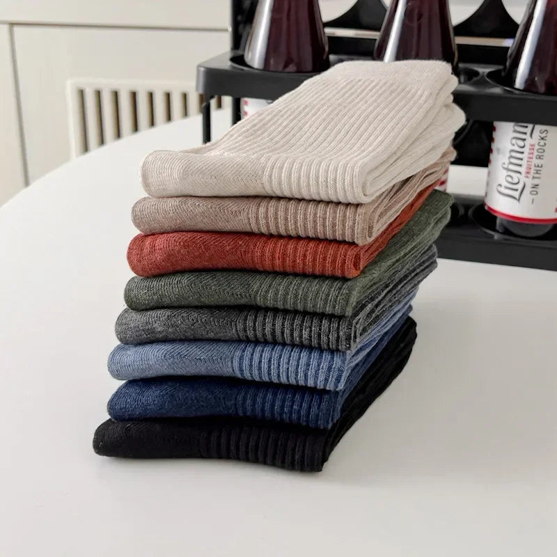 Mens Casual Cotton Socks Breathable Long Business Socks