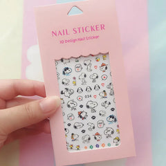 Snoopy Nail Stickers Self-adhesive Students Diy Stickers Anime Childlike Sticker Charms Manicure Decor Girl Nail Manicure Decal