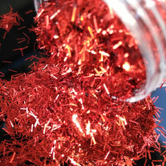 1 Box Bar-Shaped Flakes, Iridescent AB Silver/Red Shining HOLO Color Strpie 3D (3*0.2mm) Nail Art Glitters Flake Decoration 10ml