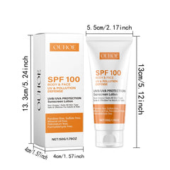 Quick Absorption SPF100 Hydrating Sunscreen Lotion Refreshing Sunscreen UV Protection Waterproof Moisturizing Concealer Heat Sun