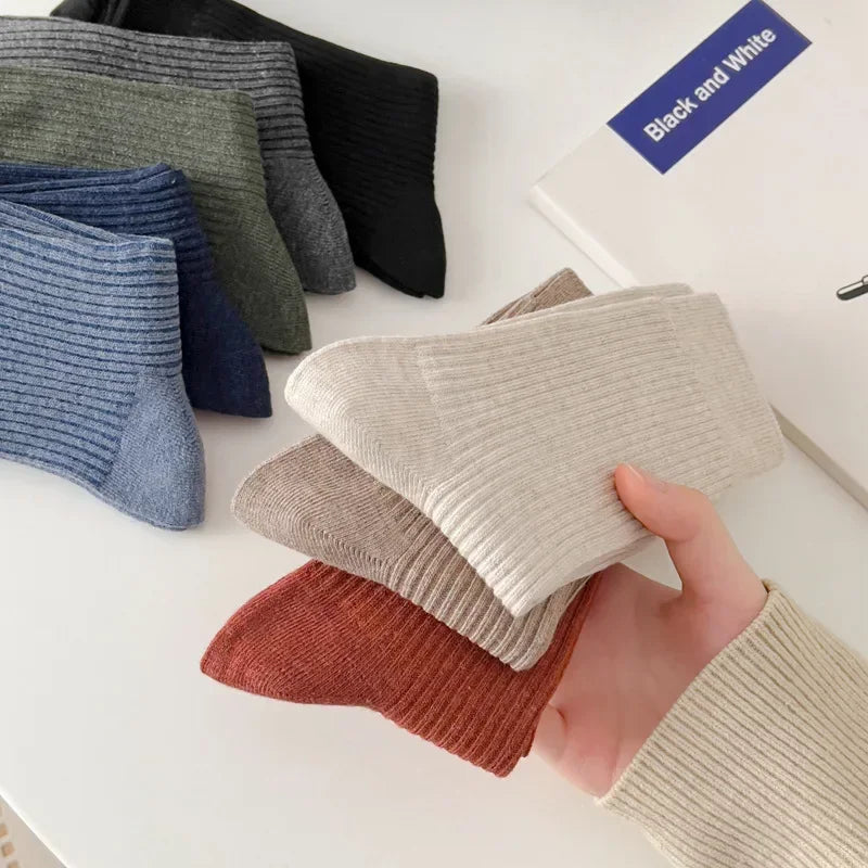 Mens Casual Cotton Socks Breathable Long Business Socks