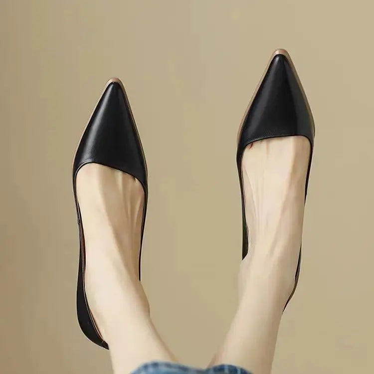 Women's Summer Footwear Pumps Formal Shoes for Woman 2025 Pointed Toe Office Black Moccasins on Heeled High Heels Quality Trend
