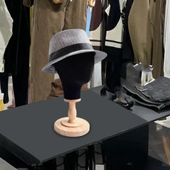 Wig Head Stand with Detachable Wood Stand Portable Versatile Mannequin Head for Barbershop Salon Shopping Mall Home Personal Use