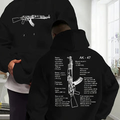 Men's New Trendy Autumn and Winter Hoodies Casual Daily Drawstring Hoodies Creative Design Printed Unisex Tops
