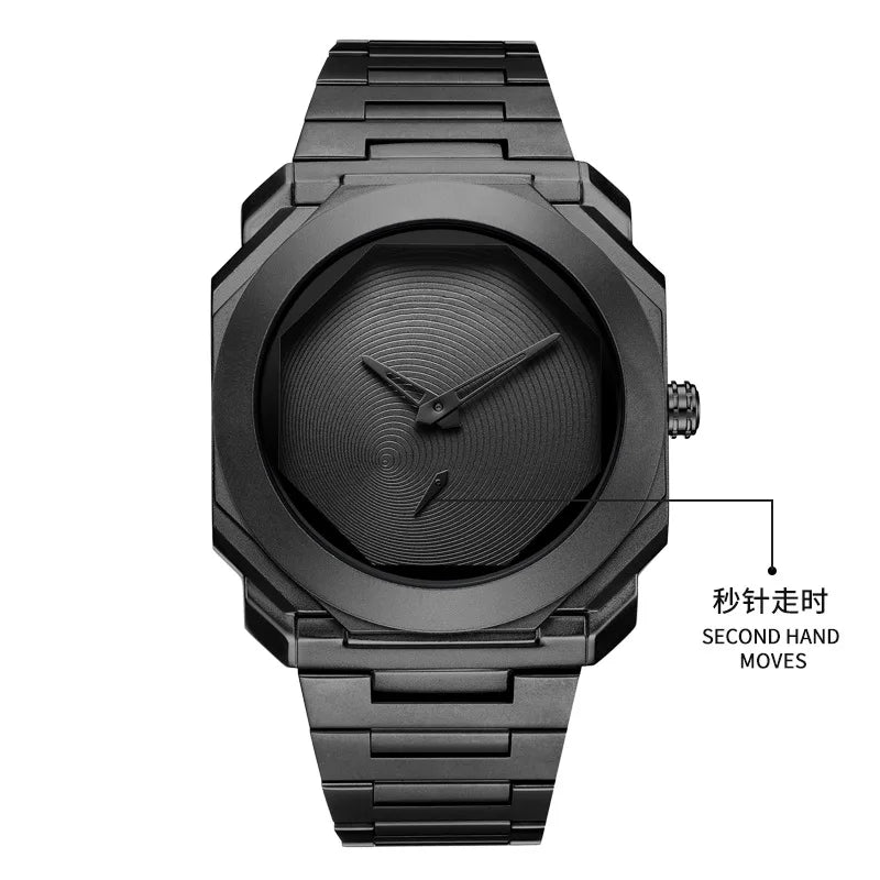 New Watches for Men Luxury Stainless Steel Unique Octagonal Dial Waterproof Quartz Wristwatches Relogio Masculino Drop Shipping