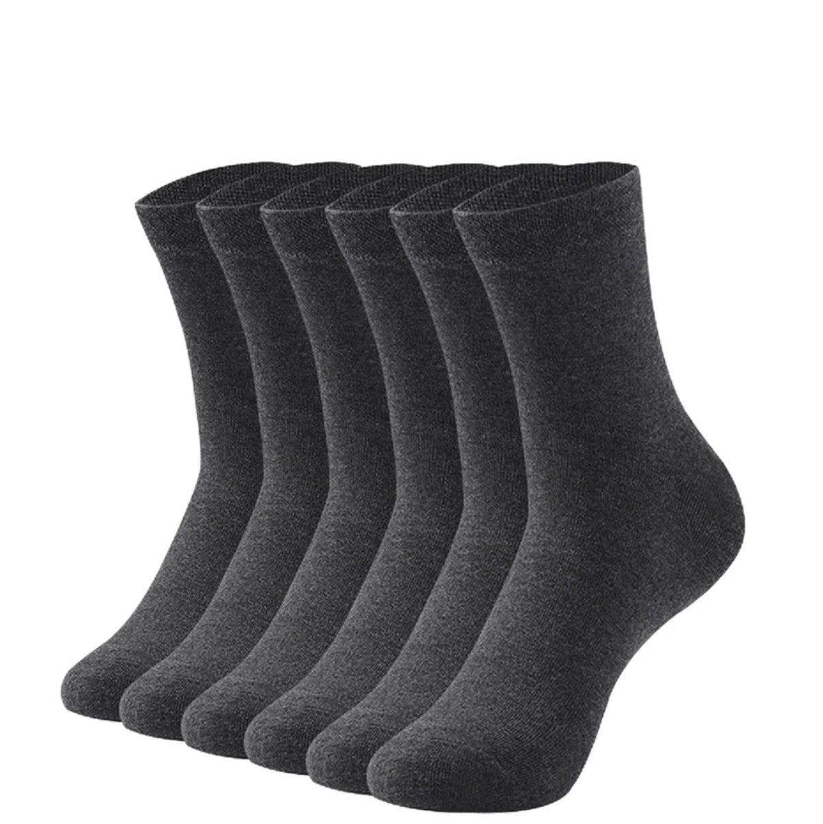 Men's Basic Mid-Calf Socks, 6 Pairs in a Pack, Black, White, Gray, Navy Blue Versatile Color Scheme, Breathable and Durable Fabric, High Elasticity Without Constricting the Feet, Essential for Commuting and Sports, Holiday Gi