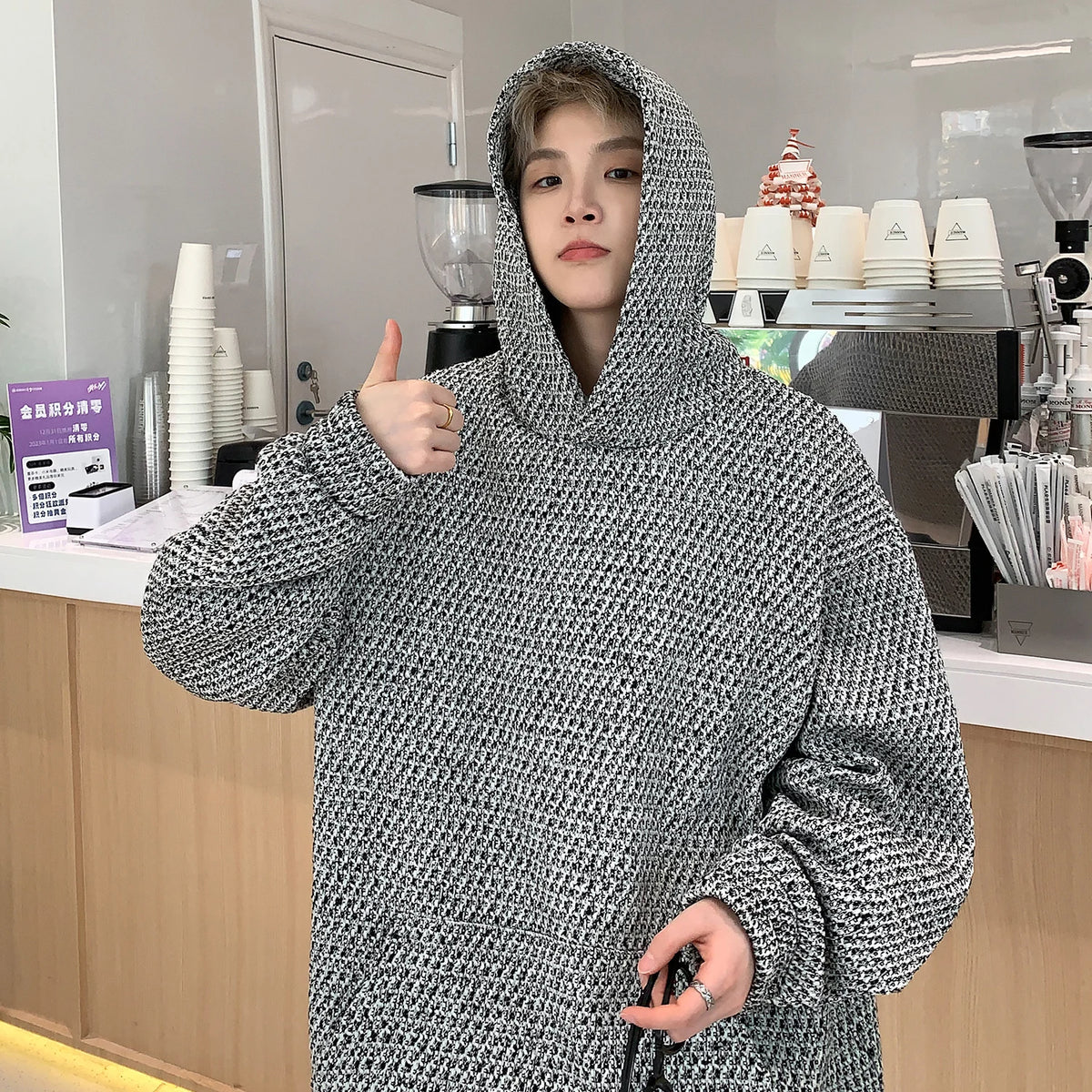 Men Hoodies Autumn New Knitted Coat Mens Sweatshirt Fashion Streetwear Casual Men's Loose Breathable Pullovers Brand Hoody