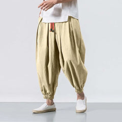 Harem Pants Men Chinese Style Casual Loose Sweatpants Japanese Kimono Sweatpants Jogger Pants Streetwear Trousers Male Pant