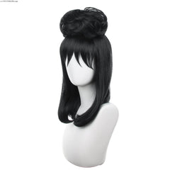 Cosplay Wigs Black Synthetic Straight Hair Women Girls Halloween Carnival Party Bride Gown Costume Props