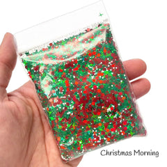 4Colors 50G Christmas Glitter Nail Sequins Snowflake Christmas Tree Starlight Red Green Glitters Nail Flakes Xmas Nail Supplies
