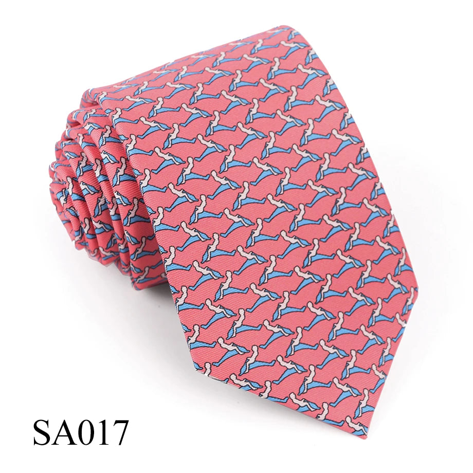 Mens Silk Necktie Luxury Animal Pattern Tie