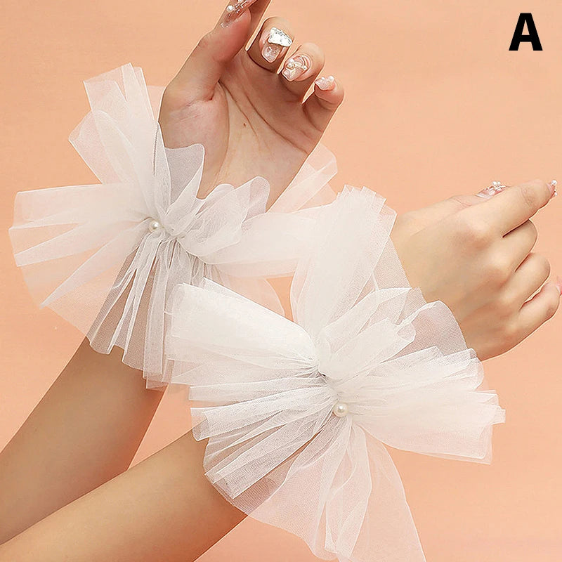 Nail Decorations For Nail Art Lace Fake Pleated Cuff Manicure Photography Props Fake Sleeves Nails Accessories Supplies Charms