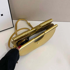 Designer Handbags Women 2025 New Luxury Brand Rope Handwoven Noodle Bags Gold Evening Clutch Bag Chic Saddle Crossbody Bag