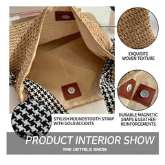 Women Crossbody Bags Square Woven Handbag Casual Summer Beach Shoulder Bag Travel Vacation Gift for Ladies