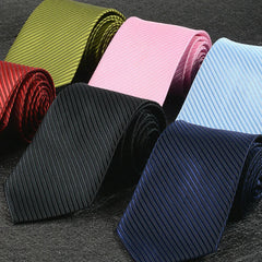 Formal Men's Silk Necktie - Classic Jacquard Woven Striped Tie for Suit Groom Wedding Accessory