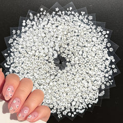 30 Sheets White Flower Nail Stickers White Nail Stickers White Flowers Nail Stickers for Nail Art Manicure Decoration Stickers,