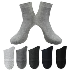 Men's Basic Mid-Calf Socks, 6 Pairs in a Pack, Black, White, Gray, Navy Blue Versatile Color Scheme, Breathable and Durable Fabric, High Elasticity Without Constricting the Feet, Essential for Commuting and Sports, Holiday Gi
