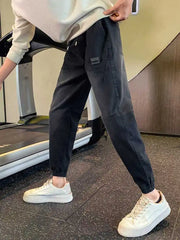 Men's Trendy Washed Blue Jeans Hipster Fashion Harem Pants