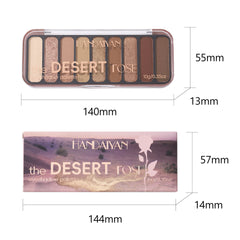 9-Color Eyeshadow Palette – Earth Tones with Velvet Matte & Sparkle Finishes, Blendable Colors for Natural to Smoky Makeup