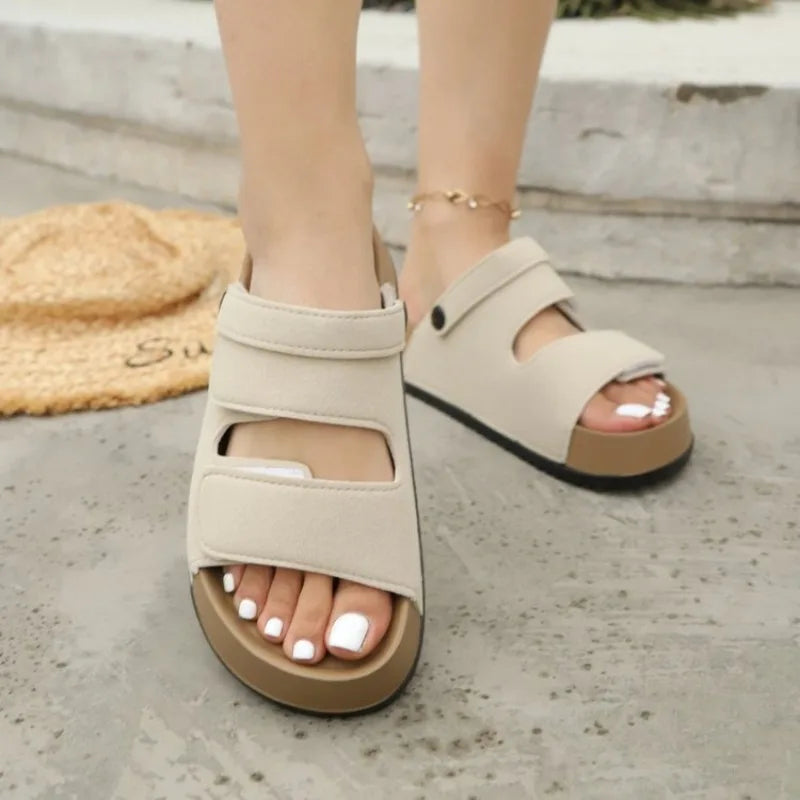 Flats Platform Slippers Women's Casual Shoes Fashion Walking Sandals Beach Comfort Dress
