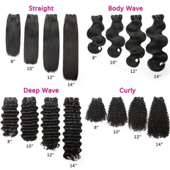 Straight Human Hair Bundles And Closure Double Drawn Packet Hair Bundles With Closure Raw Indian Hair 4 Bundles With Closure