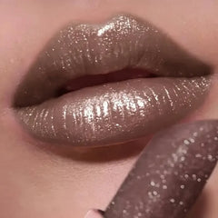 Metallic Pearlescent Lipstick, Long Lasting Waterproof Lip Makeup, Smooth Hydrating Formula for Plump Glossy Lips