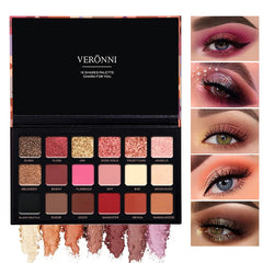 18-Color Eyeshadow Palette – Pearlescent, Matte, Fine Shimmer, Glitter, Earth Tones, Long-Lasting, High-Performance