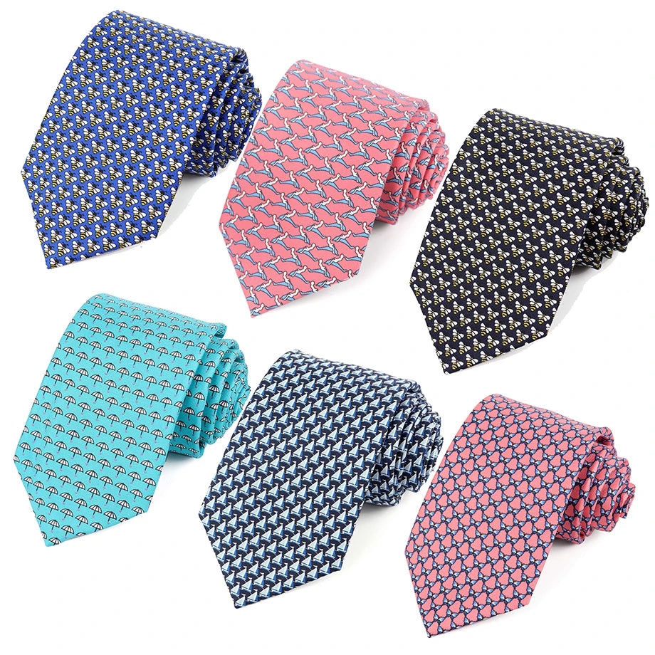 Mens Silk Necktie Luxury Animal Pattern Tie