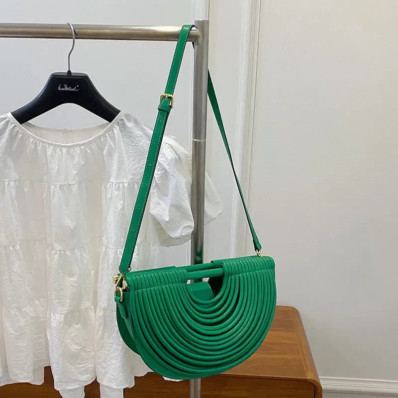 Designer Handbags Women 2025 New Luxury Brand Rope Handwoven Noodle Bags Gold Evening Clutch Bag Chic Saddle Crossbody Bag