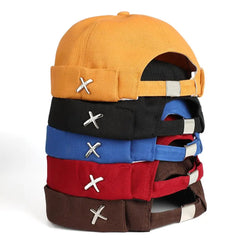 Brimless Skullies Cap Unisex Fashionable Hat Adjustable No Brim Baseball Cap for Men And Women Street Portable Docker Hat