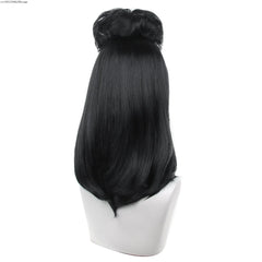 Cosplay Wigs Black Synthetic Straight Hair Women Girls Halloween Carnival Party Bride Gown Costume Props