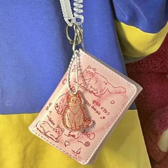 New Women Wallets Female Leather Purses Card Holders Graffiti Cat Portable Coin Purse Large Capacity Money Bag