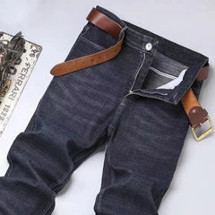 Men Fashion Straight Jeans Men New Stretch Slim Fit Pants Comfortable Soft Business Denim Trousers Male Brand Clothing