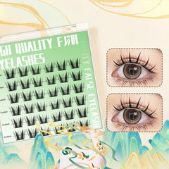 6 Rows No Glue False Eyelashes Individual Lashes Cluster Eyelash Extensions For Women Fashion Show Dance Wedding Daily Makeup