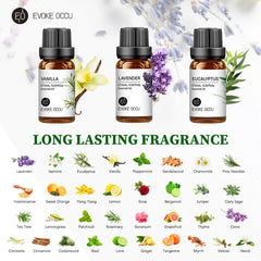 EVOKE OCCU 10mL Essential Oil, Lavender Jasmine Rose Vanilla Pure Natural Oil for Diffuser Humidifier Massage Candle Soap Making