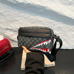 Women Stylish Crossbody Bag, Modern Geometric Pattern, Black Brown Versatile Design, Daily Commute, Casual Outings Messenger Bag